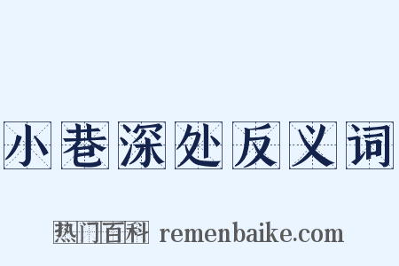 小巷深处反义词是什么意思的图片